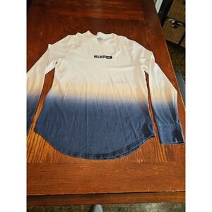 Hollister Long Sleeve T-shirt Women's Medium White/Blue (A546)